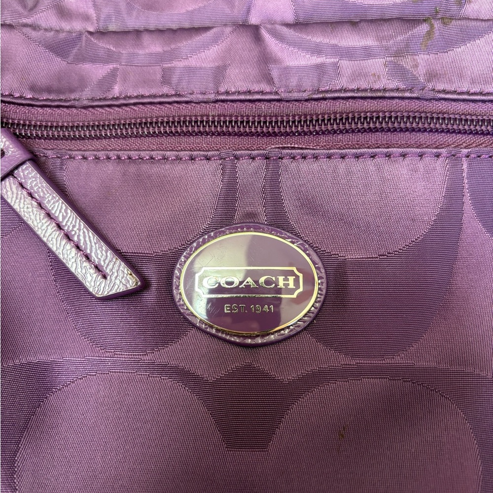 COACH Getaway Nylon Shoulder Bag Rich purple - Picture 5 of 14